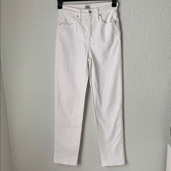 J. Crew White Straight Leg Stretch High Wise Women’s Jeans Size 26 - Picture 1 of 8